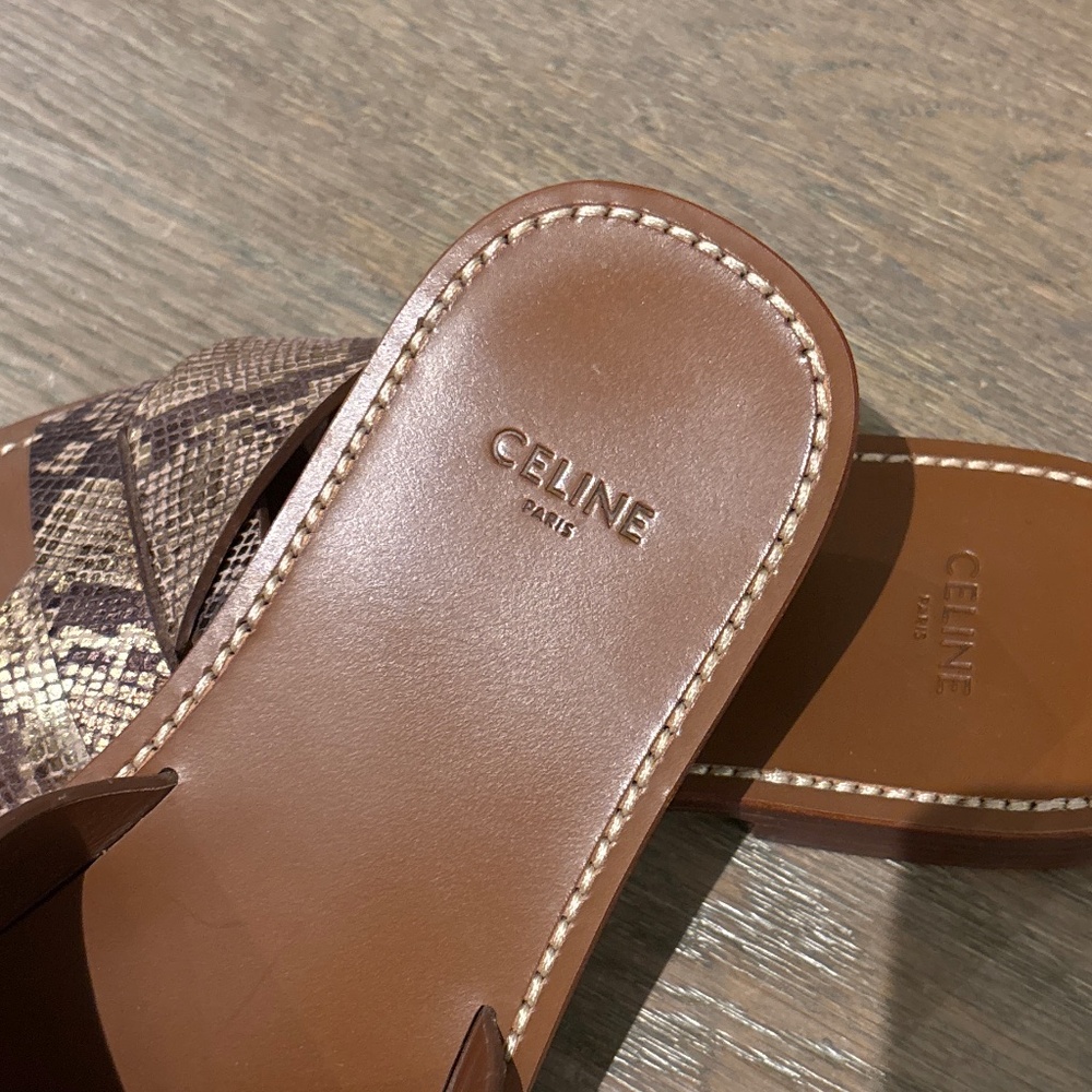 Celine Metallic Python Slides - Picture 4 of 6